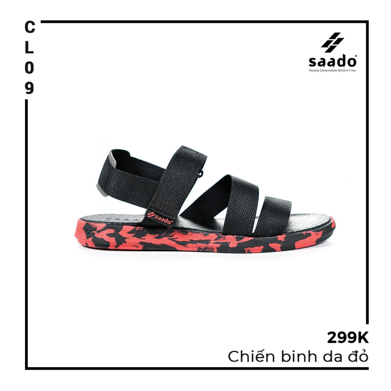 [HCM]Giày Sandal Saado Nữ Màu Chiến Binh Da Đỏ CL09