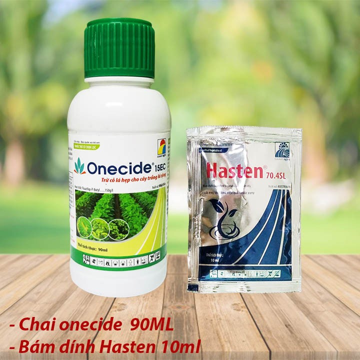 Onecide 15EC diệt cỏ lá hẹp cho cây trồng lá rộng 90ml+Hasten 70.4sl 10ml