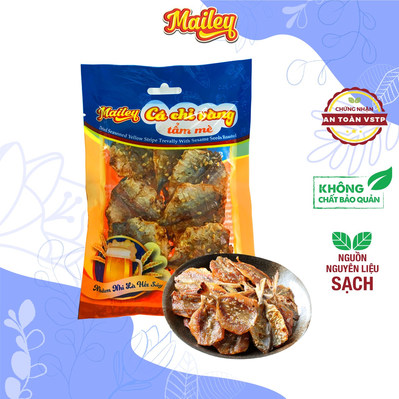 Cá chỉ vàng tẩm mè ăn liền mailey gói 20g