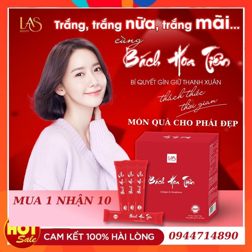 Cốm Bách Hoa tiên làm đẹp nội sinh đẹp da , tăng vòng 1 10 gói lẻ dùng thử.
