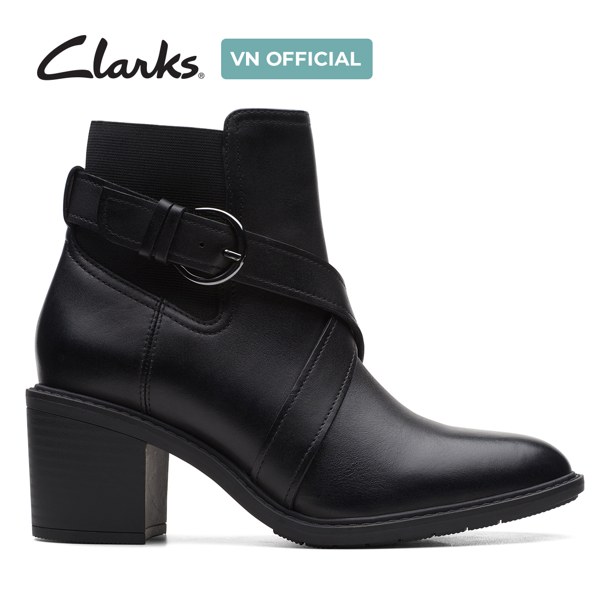 Giày Bốt Cao Gót Da Nữ Clarks Scene Strap