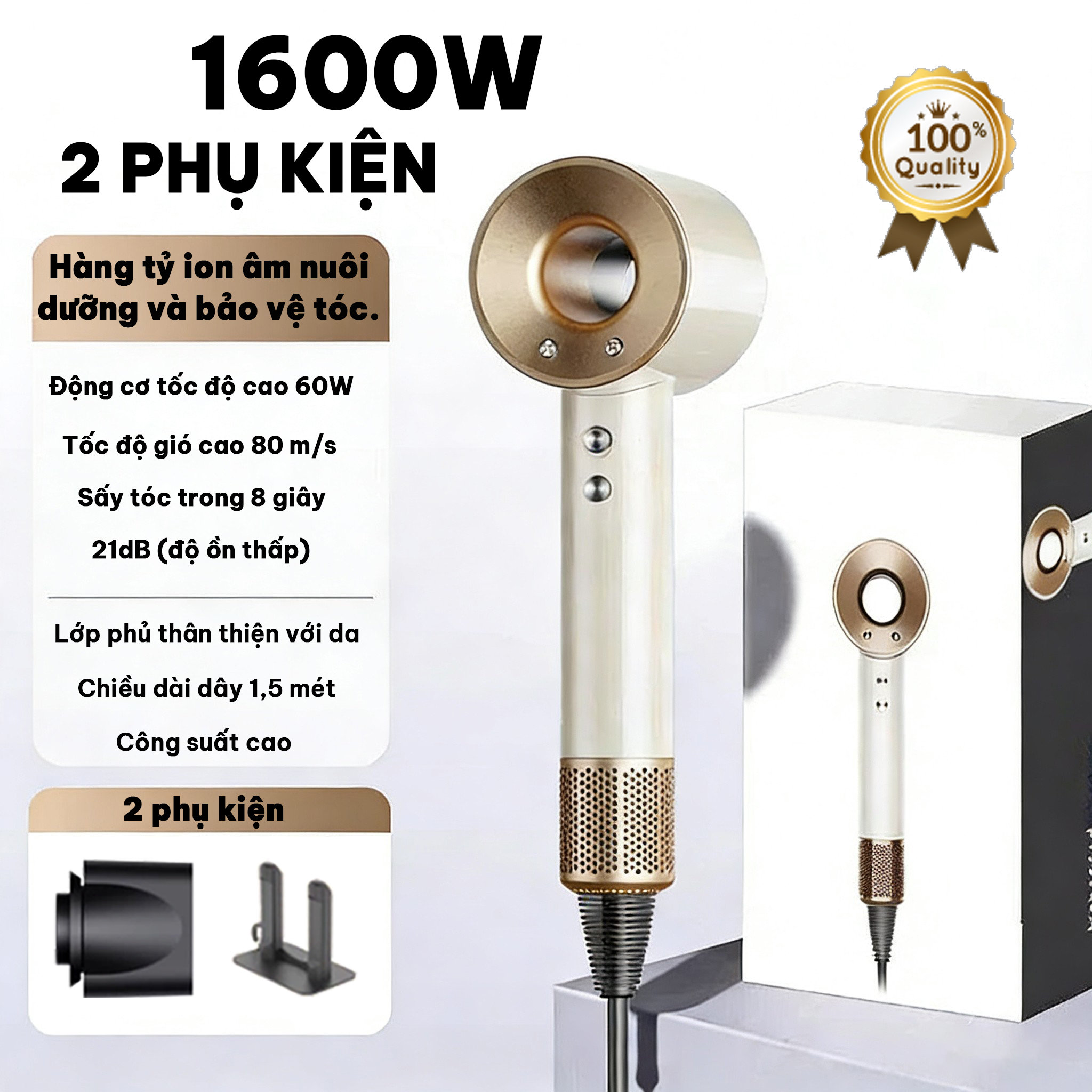 36-Month Warranty, Negative Ion Hair Dryer, Fast Drying, Constant Temperature Hair Care, Prevents Hair Drying, Restores Damaged Hair - 3