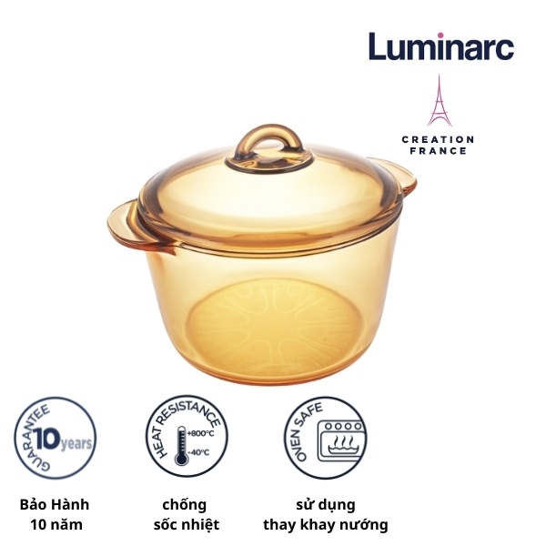 Nồi thuỷ tinh luminarc amberline granite 3l- luamn1769