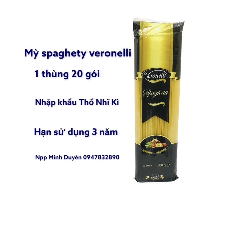 Một thùng 20 gói mỳ spaghetti Veronelli 500g - tiết kiệm