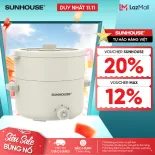 Lẩu điện mini đa năng Sunhouse SHD4516/SHD4517 - Đa năng 4in1 - Lòng nồi inox 304 - Tích hợp tay cầm - Gia nhiệt trực tiếp