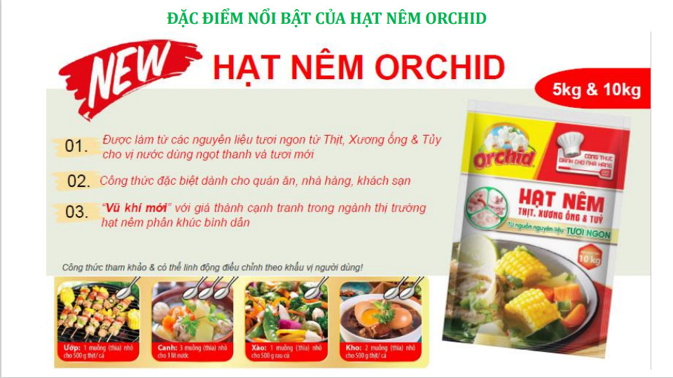 Hạt nêm Orchid vị Thịt Heo bịch 5kg / 10kg - hạt nêm từ thịt - xương ống - tủy - cà rốt - gia vị thượng hạng nguyên chất giá rẻ