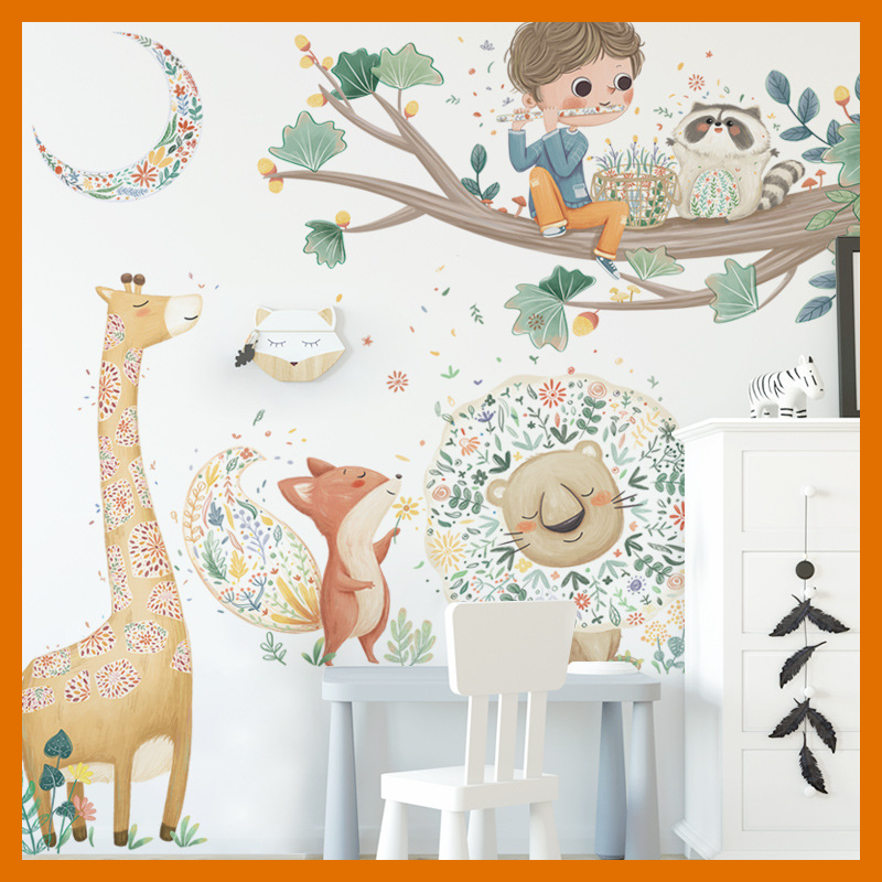 Decal dán tường cậu bé cành cây