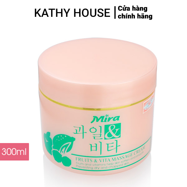 Kem Massage Hồng MIRA Fruit & Vita Massage Cream Hàn Quốc 300g, mát xa mặt, body