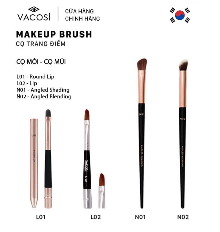 [HCM] Vacosi Cọ Môi Và Mũi Hàn Quốc Lip Brush And Angled Shading Brush [Đủ Loại]