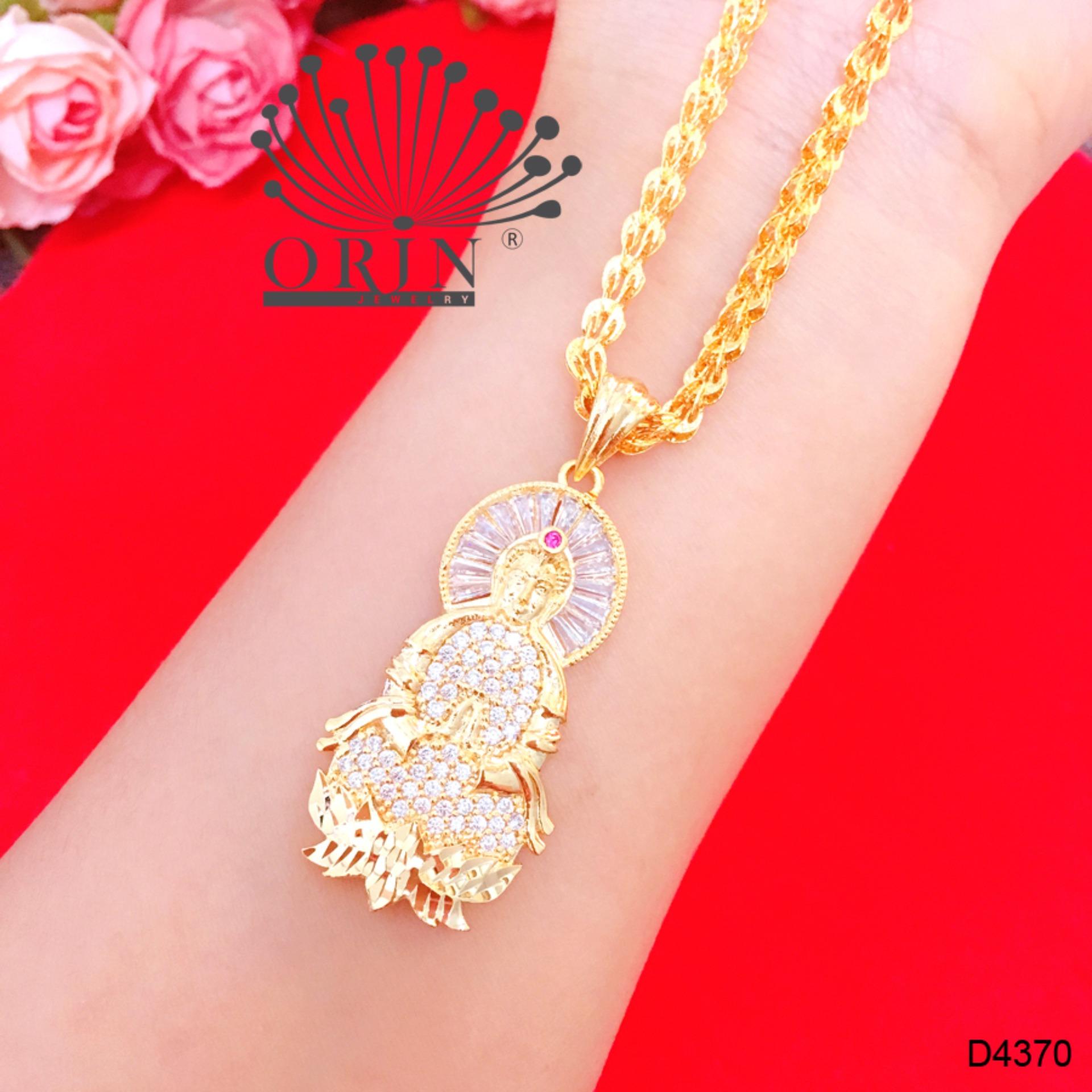 Dây chuyền nữ dây phụng mặt Phật Quan Âm đính đá thiết kế cao cấp Orin D4370 - Long Tien