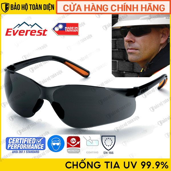 Kính bảo hộ thời trang chống tia uv everest ev 202 _ chống lóa, chống đọng hơi sương 600%, chống tia uv 99,99%