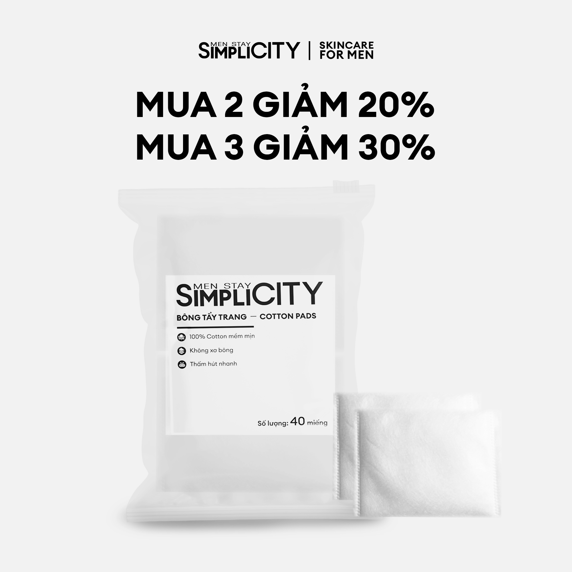Bông tẩy trang 100% Cotton Men Stay Simplicity