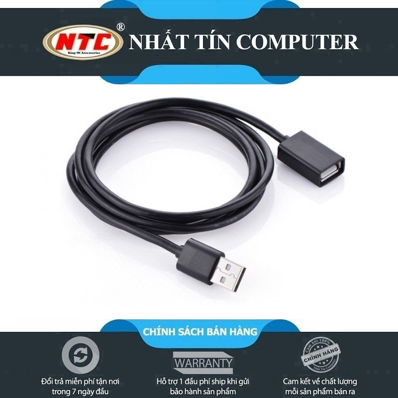 Cáp USB nối dài 2.0 Kingmaster KM046 - dài 1.5m (Đen) - Nhất Tín Computer