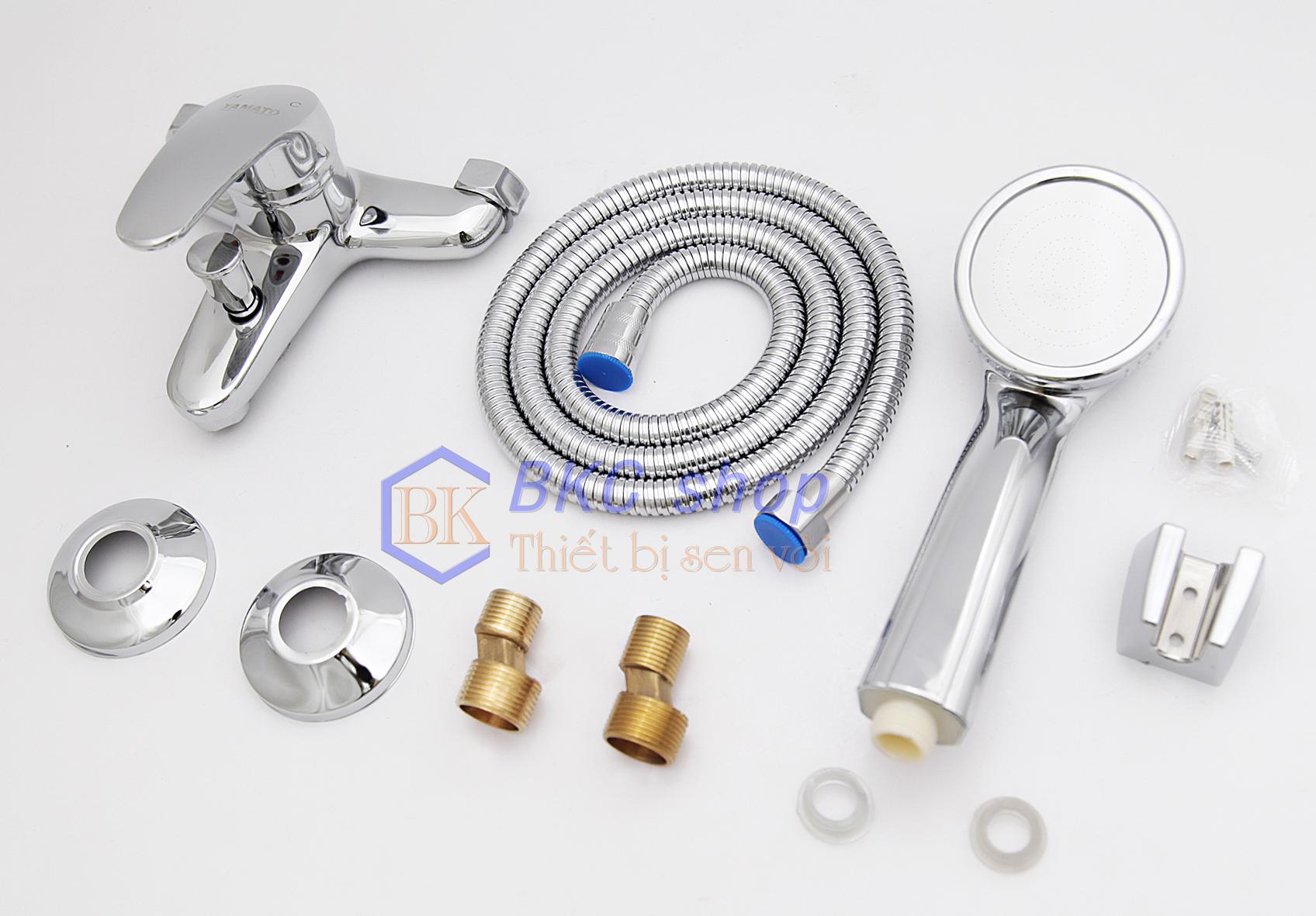 Bộ vòi sen tắm nóng lạnh đồng thau mạ chorme CSN04