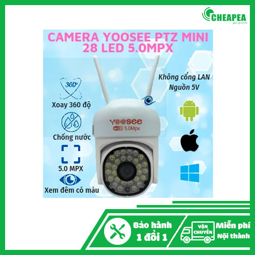 Camera ip yoosee thông minh thế hệ mới tặng thẻ 64g - siêu nét xoay 360 bảo hành 12 tháng
