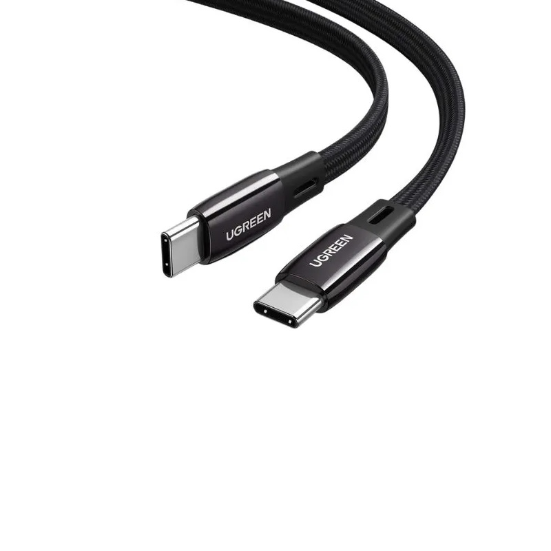 Ugreen 10967 1m cáp usb 2 đầu type c mỏng dẹp 2.5mm màu đen dây bên dù chống gãy us331