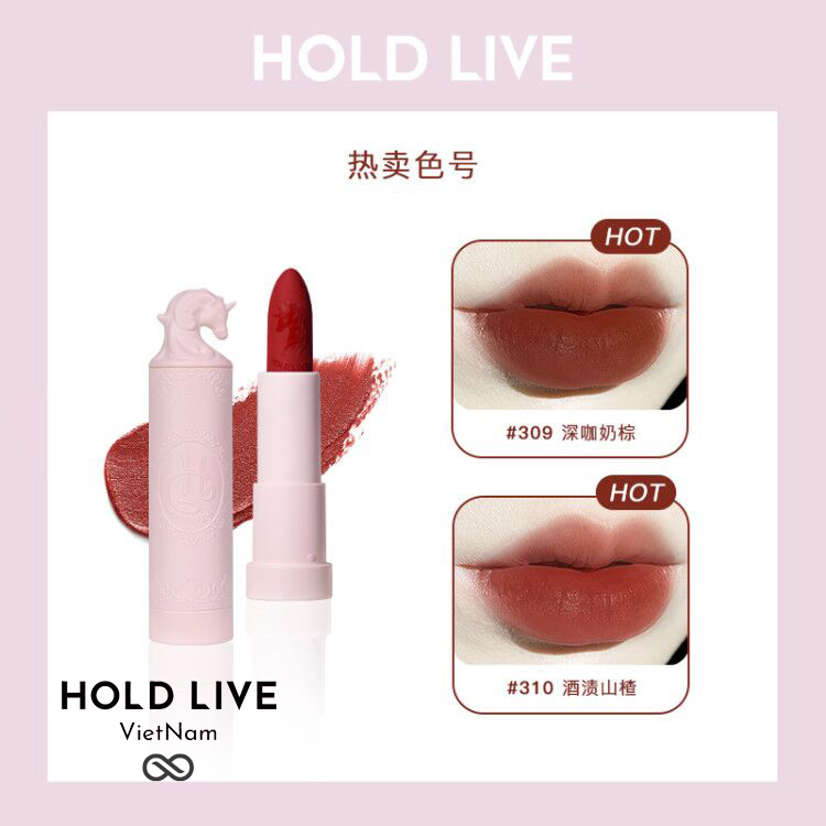 Son thỏi Hold Live Unicorn Dream Powder HL430 lì lâu trôi lên màu cực chuẩn che mờ các vết nứt môi