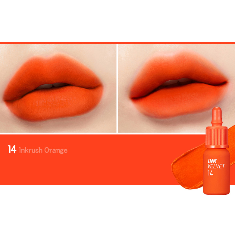 (Sẵn) Son Kem Lì Peripera Ink Velvet Màu 14 Cam Tươi