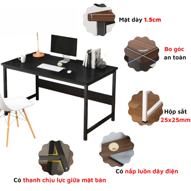 Bàn học, bàn làm việc đơn giản kích thước 80x40cm, kiểu Hàn mặt gỗ MDF chống trầy xước, cong vênh