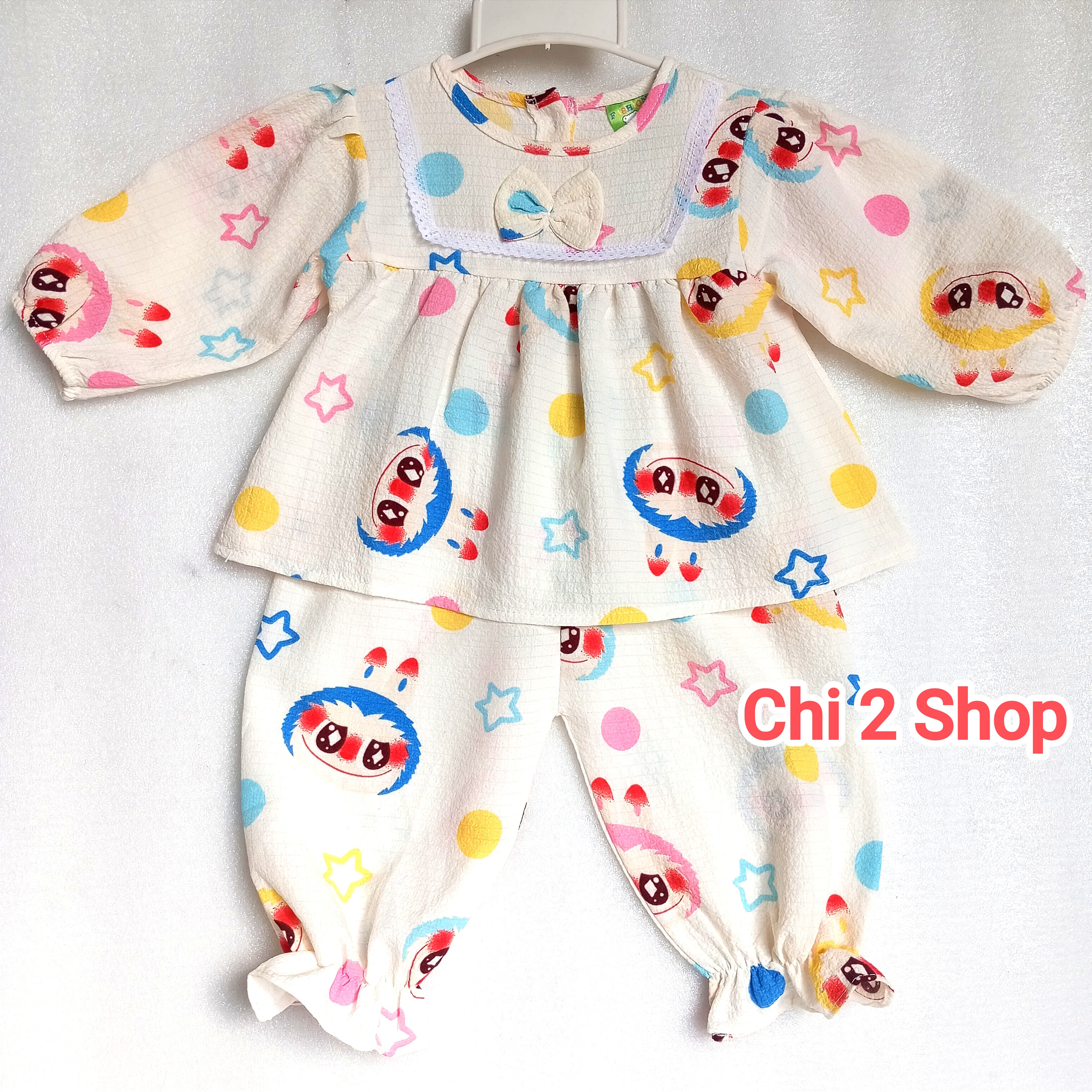 Girls' Long-Sleeved Clothes C2H35, Rice Foam Set, Newborn Children's Clothes, Children's Clothes under 3 Years Old, Cheap, Cool Home Clothes - 7