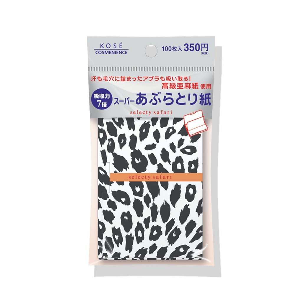 Bộ 02 tập giấy thấm dầu Kose Selecty Safari 100 tờ  - Nhật Bản