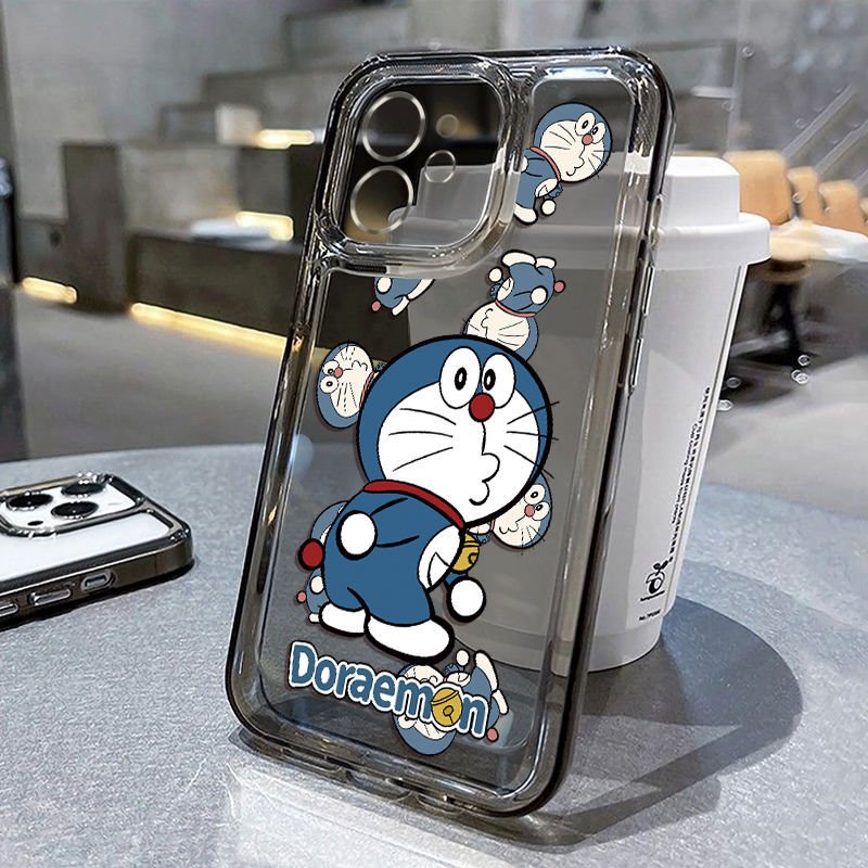 Ốp lưng iphone trong đen doremon chu mỏ đáng yêu