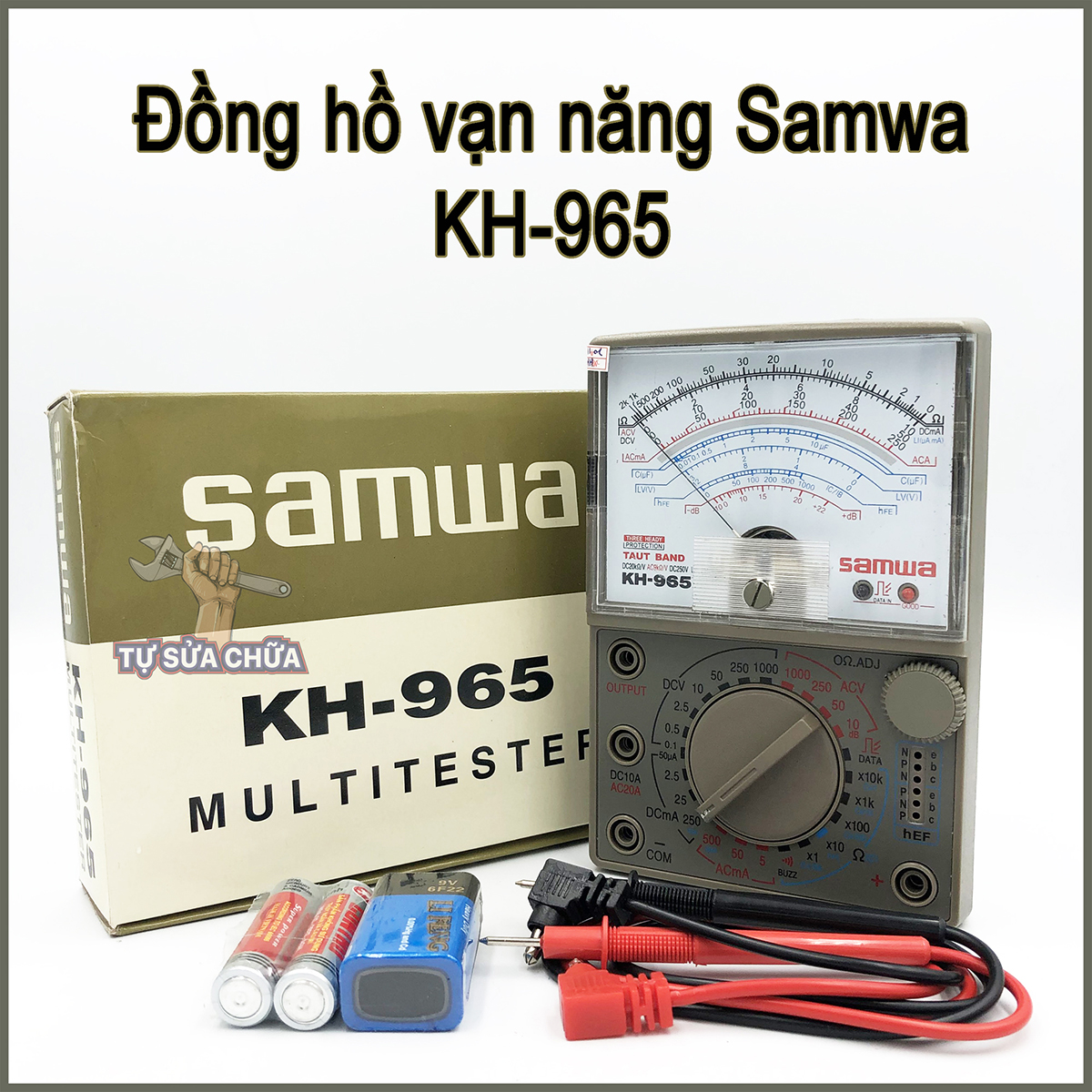 Đồng hồ đo điện vạn năng VOM Samwa KH-965 kèm pin chuyên đo dòng điện, đo tụ, đo điện trở kiểm tra điều khiển từ xa