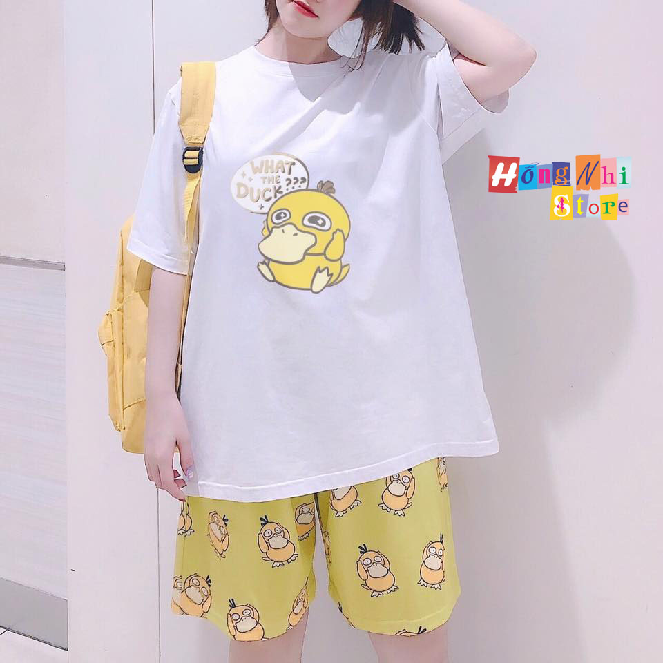 Quần Đùi Hoạt Hình Vịt Short Cartoon Oversize Ulzzang Unisex Dáng Rộng - MM