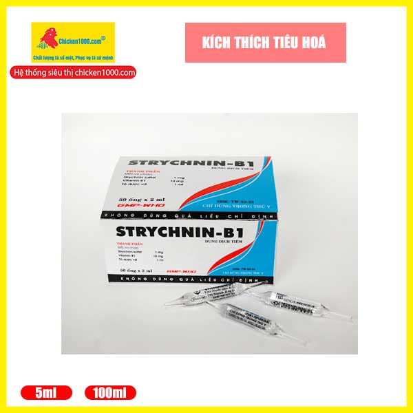 Thuốc Thú Y Strychnin B1 Bổ Sung Và Phòng Thiếu Vitamin B1 Cho Heo, Bò, Dê, Cừu