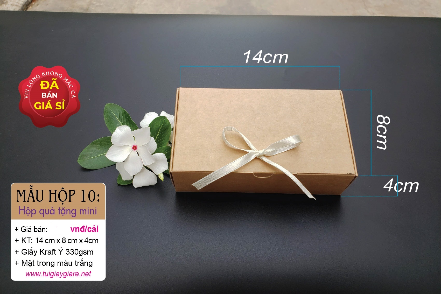 50 cái Hộp số 10 - Hộp giấy kraft đựng quà tặng trang sức quà lưu niệm