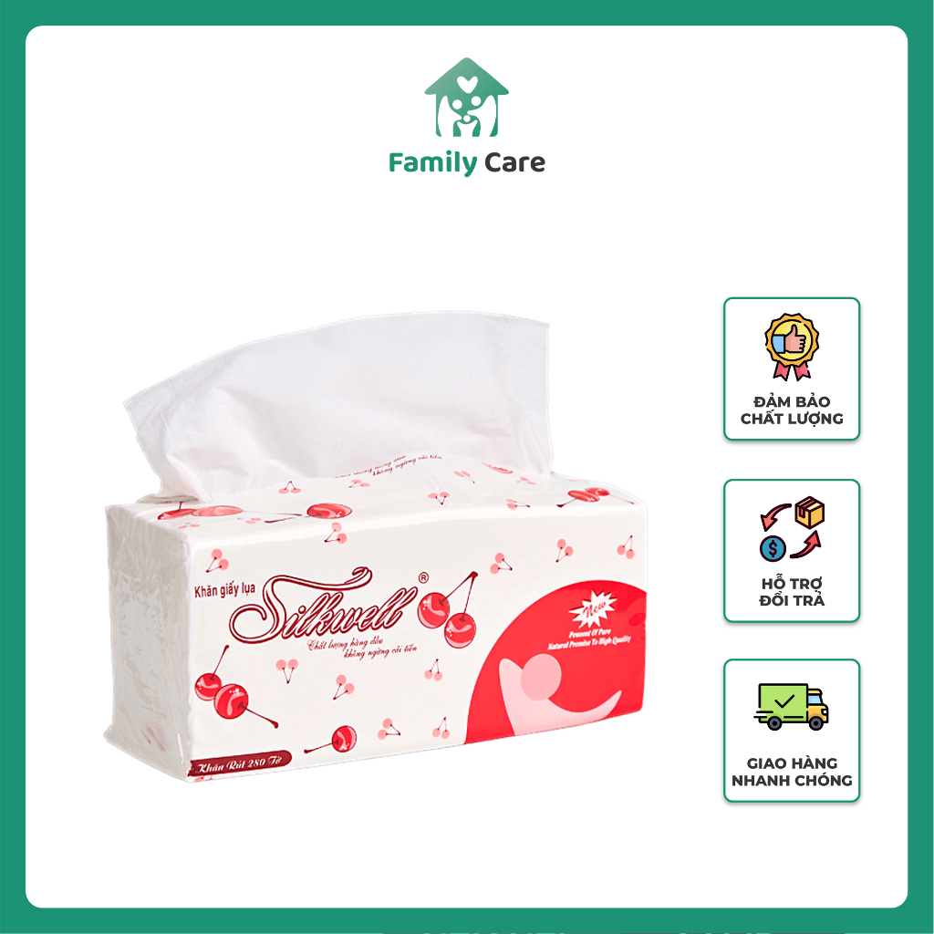 Giấy ăn rút Silkwell đỏ 280 tờ