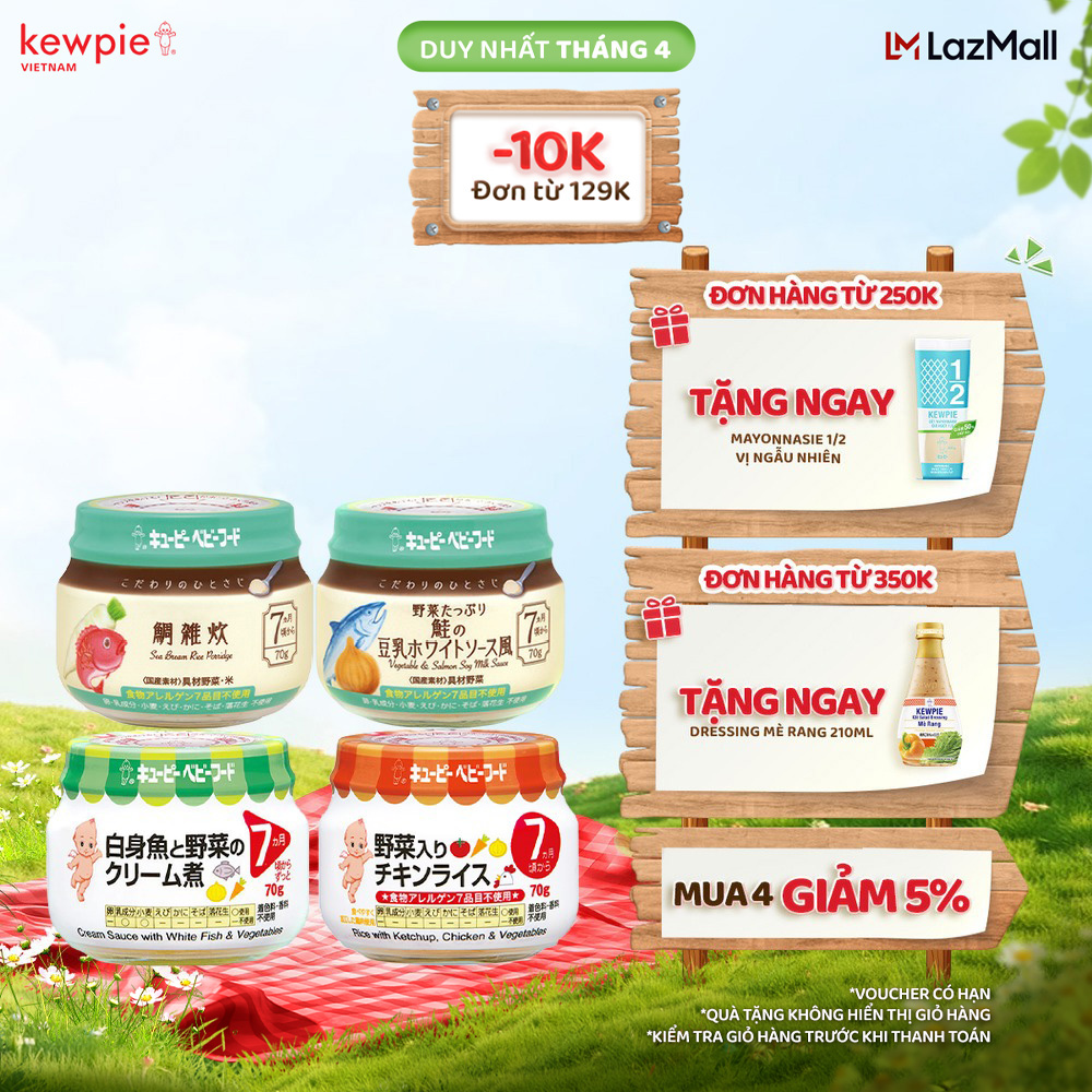 Hũ ăn dặm dành cho bé 7+ tháng tuổi - Kewpie