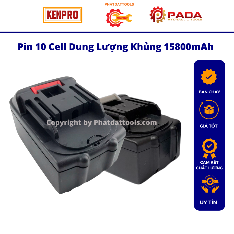 Pin 10 Cell Dung Lượng Khủng 15800mAh Cho Máy Mài Pin,Máy Vặn Ốc Pin...