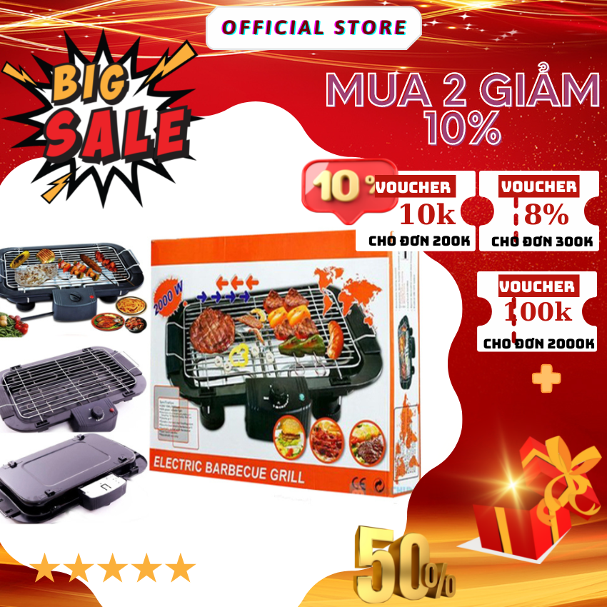 Bếp Nướng Không Khói, Bếp Nướng Điện- Bếp Nướng Không Khói Lò Nướng Điện Không Khói Nhập Khẩu Tiết Kiện Điện
