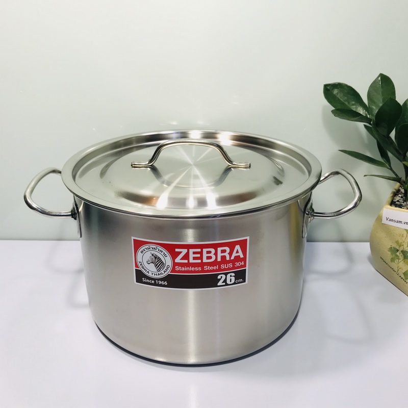 [HCM]Nồi inox 304 nguyên khối Zebra 26*18cm - Sản xuất tại Thái Lan