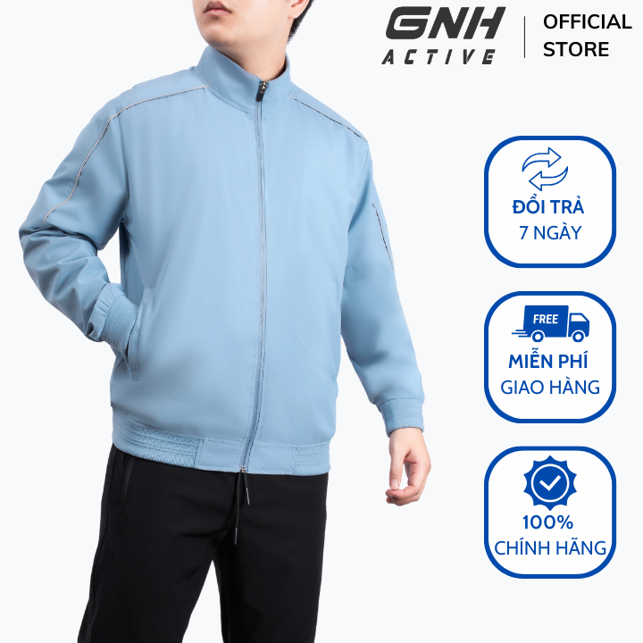 Áo khoác nam bomber lót lông cừu |23036| siêu cản gió gnh active áo khoác dù 2 lớp lót lông cừu siêu ấm | gnh abl23036