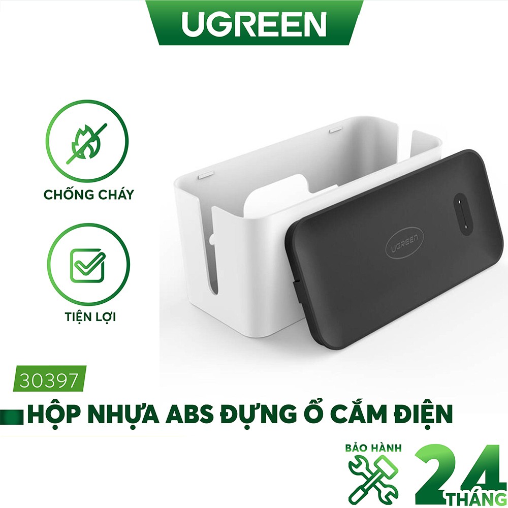 Hộp nhựa đựng ổ cắm điện UGREEN 30397 - Sắp xếp dây gọn gàng, bảo vệ an toàn cho trẻ em, nhựa ABS siêu bền và chống cháy