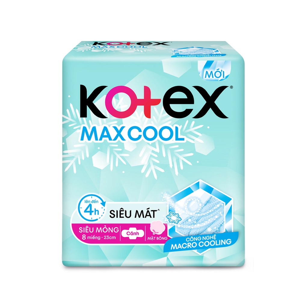 Băng vệ sinh kotex max cool siêu mỏng cánh 8 miếng/gói
