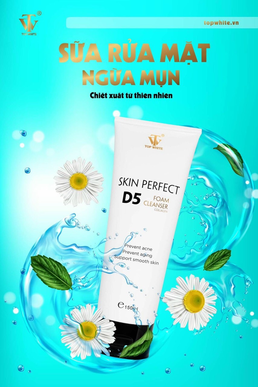 Sữa rửa mặt top white d5 mới