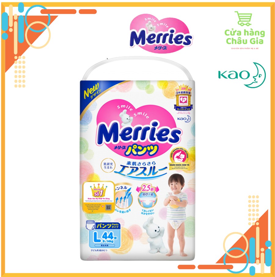 Tã/Bỉm Quần Merries nội địa nhật nhập khẩu Size L44