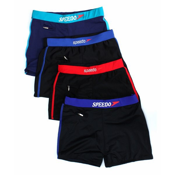 Quần Bơi Nam Speedo Đen Phối Xanh Đỏ Có Túi Nhỏ Đựng Chìa Khóa - Nhiều Màu Chất Liệu Superfine Polyester Co Dãn Tốt Ôm Sát Giúp Tối Ưu Tốc Độ Khi Bơi