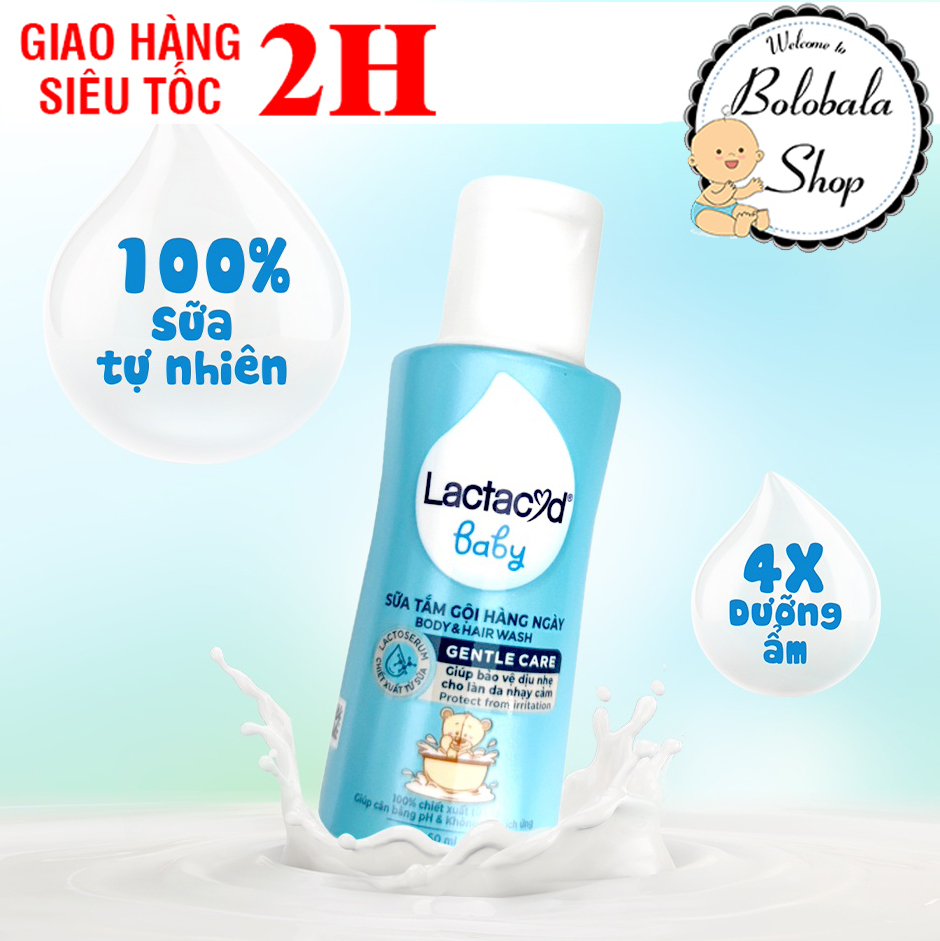Sữa tắm gội trẻ em lactacyd 60ml/chai