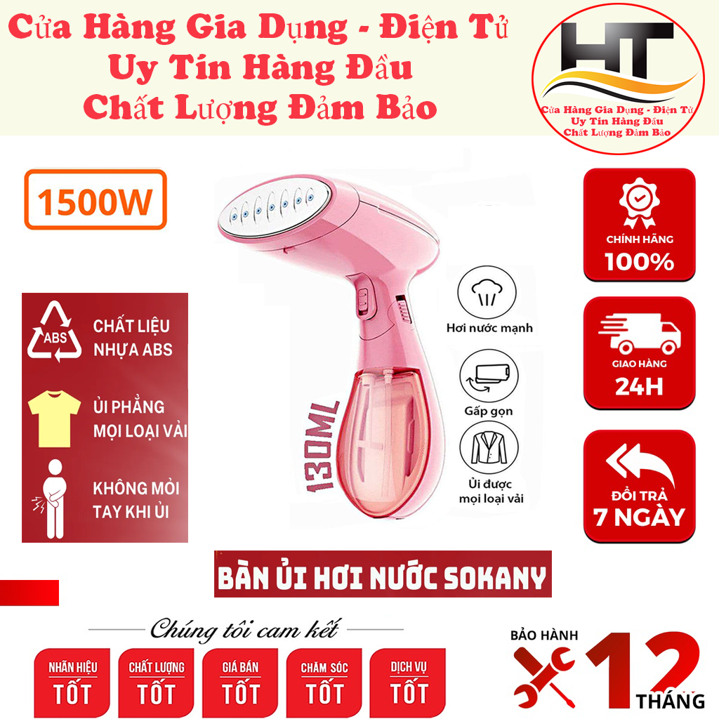 Bàn ủi hơi nước cầm tay Sokany gấp gọn, bàn là hơi nước cầm tay công suất lớn 1500W ủi nhanh mọi loại vải, bàn ủi quần áo nhỏ gọn và tiện lợi mang đi du lịch, bàn ủi hơi nước đứng,bàn ủi mini du lịch