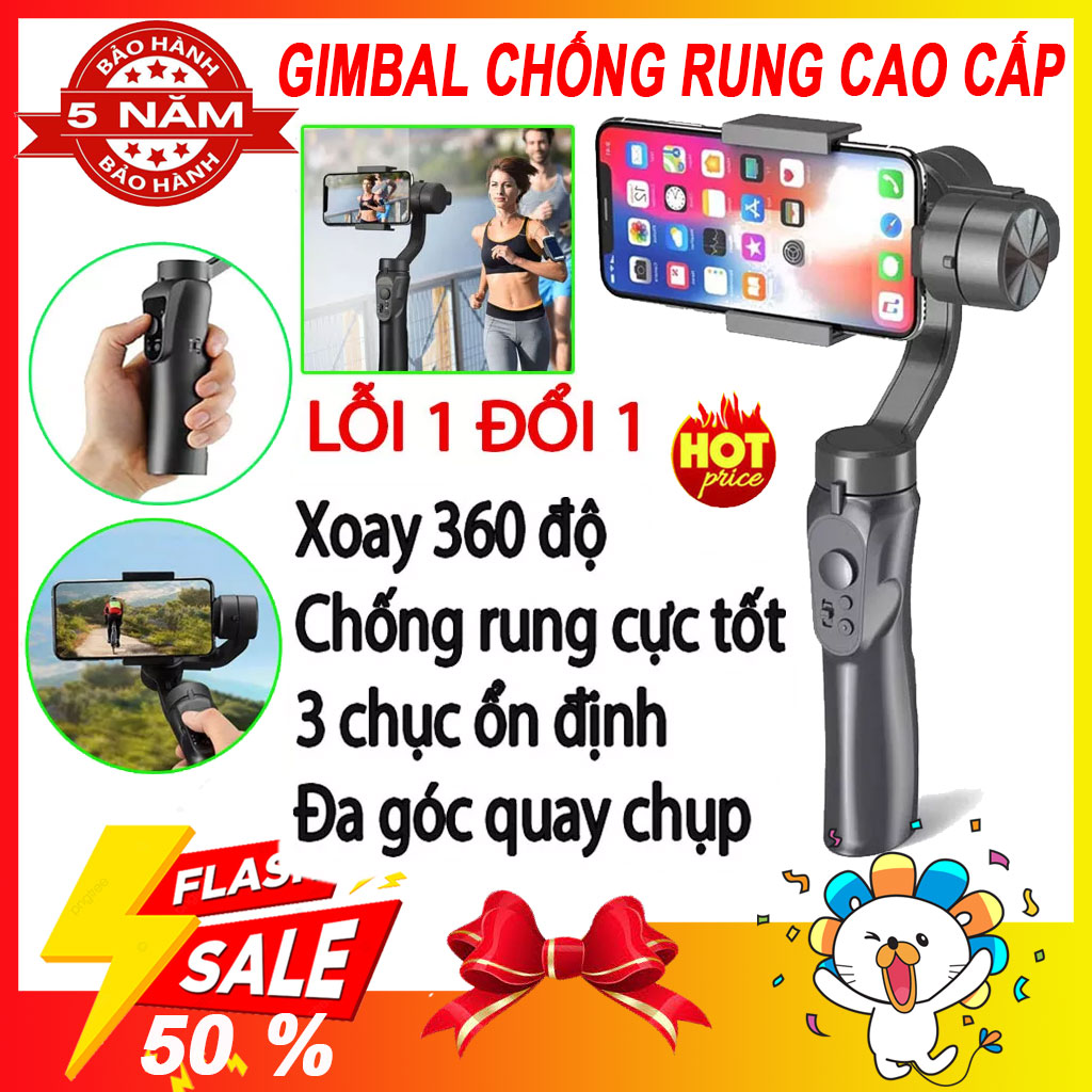 ( Loại Tốt ) Tay cầm chống rung Gimbal Axis H4 - Gimbal Chống Rung Cho Điện Thoại 3 Trục - Gậy Chống Rung Quay Vlog