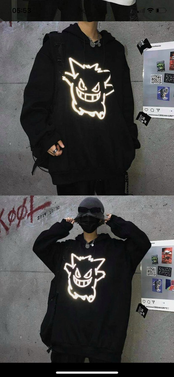ÁO KHOÁC HOODIE CẶP ĐÔI PHẢN QUANG IN HÌNH MA CARONG CỰC NGẦU TP