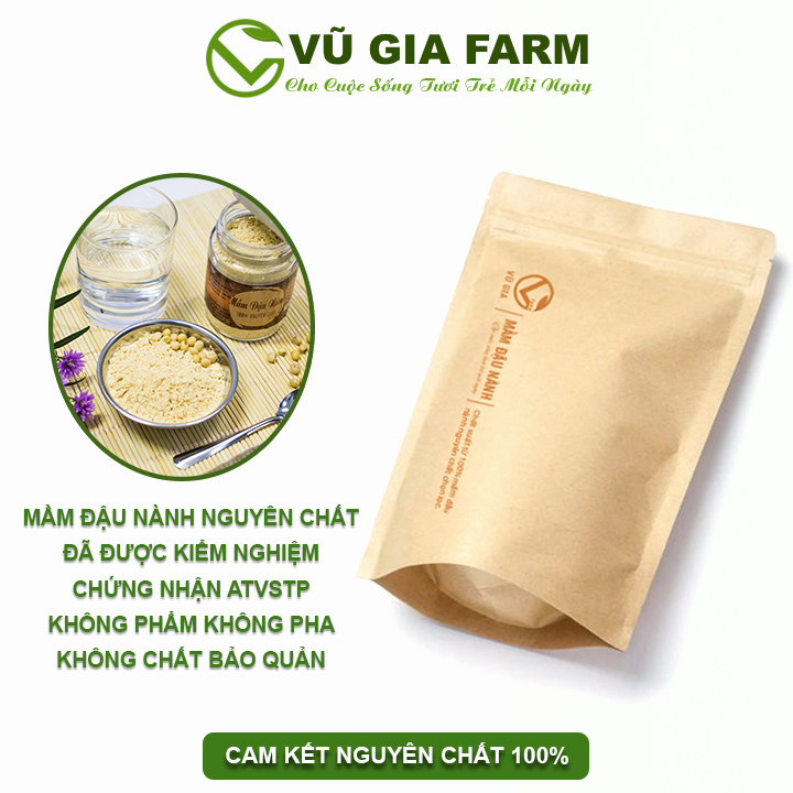 Mầm Đậu Nành Nguyên Chất Vũ Gia 50g/túi - Chăm sóc da mặt, làm mờ vết sạm nám tàn nhang, mặt nạ dưỡng da, tăng kích thước vòng 1 - Đã được kiểm nghiệm y tế