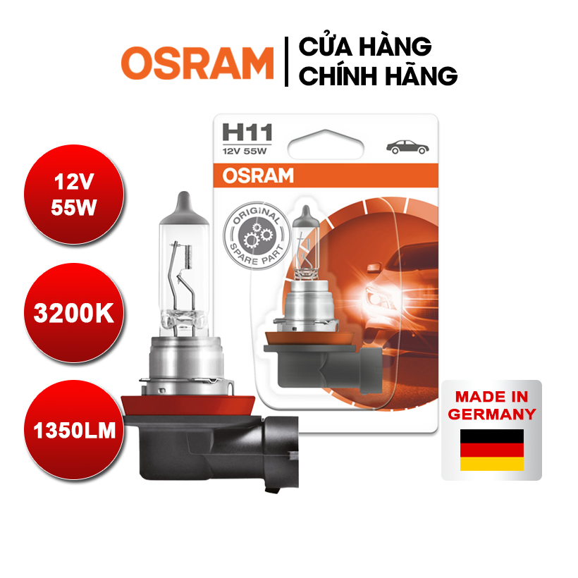 Bóng đèn halogen osram original h11 12v 55w - nhập khẩu chính hãng