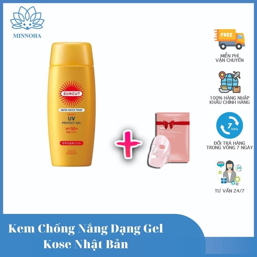 [Freeship+ Quà 15k]Kem chống nắng dạng gel Kose Cosmeport suncut perfect UV, Chỉ số chống nắng cao nhất trong giới hạn an toàn cho phép theo tiêu chuẩn Nhật Bản – SPF50+/PA++++: bảo vệ da khỏi tia UVA, UVB suốt cả ngày- Minnoha Store