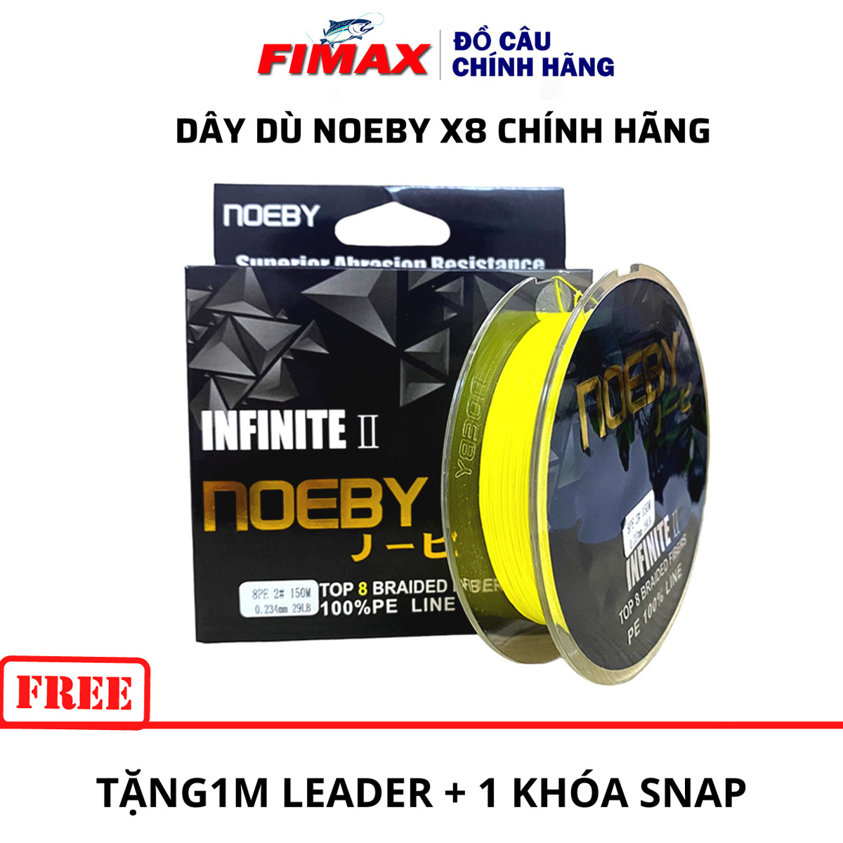 Dây câu cá, Dây dù NOEBY chính hãng 150m siêu mịn- Dây câu lure cá lóc, cá chẽm, cá biển