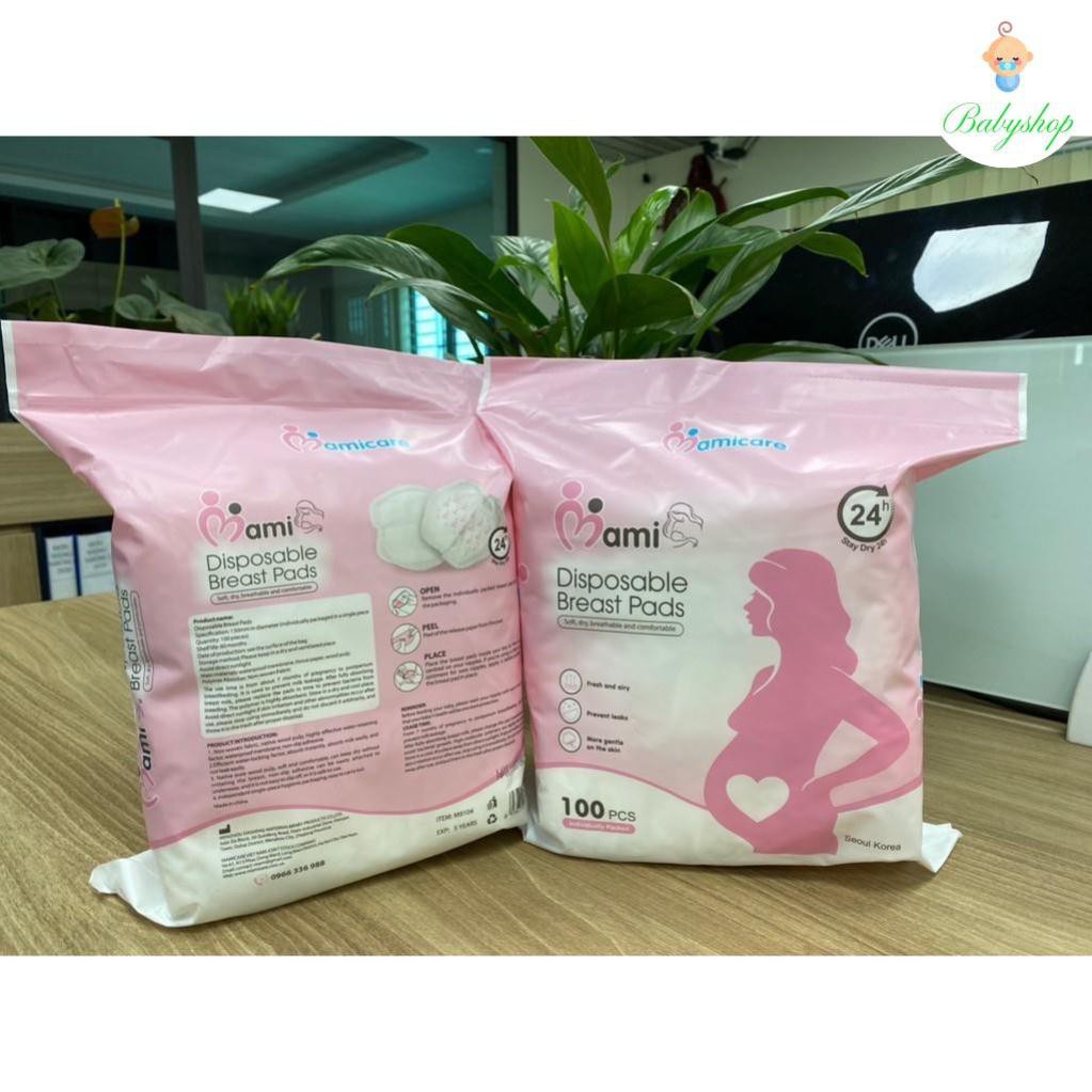 Miếng lót thấm sữa mami siêu thấm hút có 2 loại 30 miếng và loại 100 miếng BabyShop